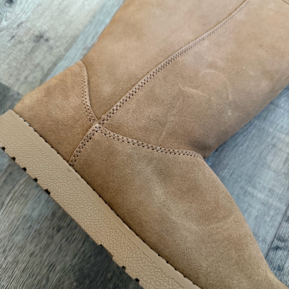 Womens Sarah Suede Shearling Winter Boots - Universal Thread Tan Brown 8 - Picture 5 of 12